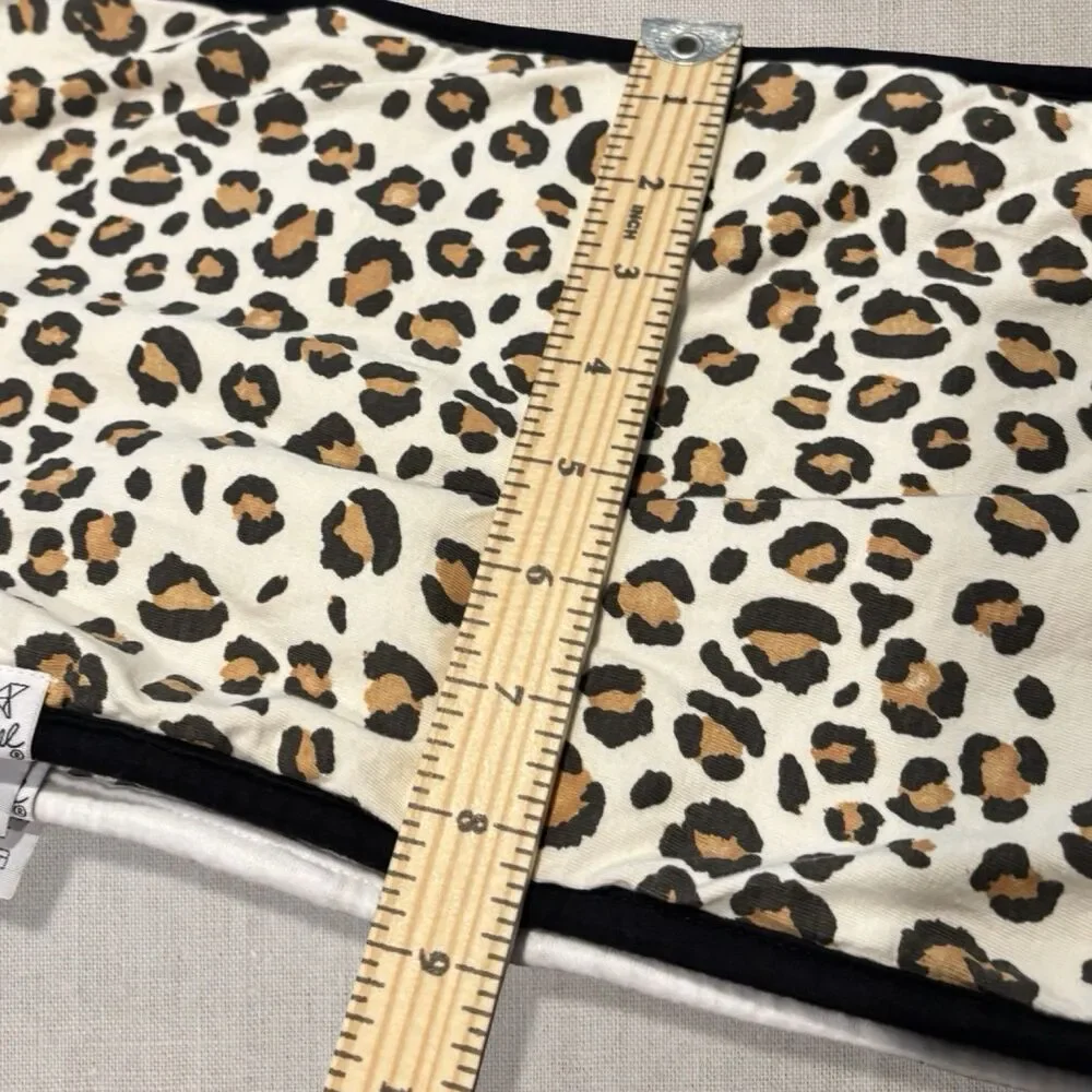 Copper Pearl Zara Burp Cloths Set of 2 Leopard Print Cotton 21x10